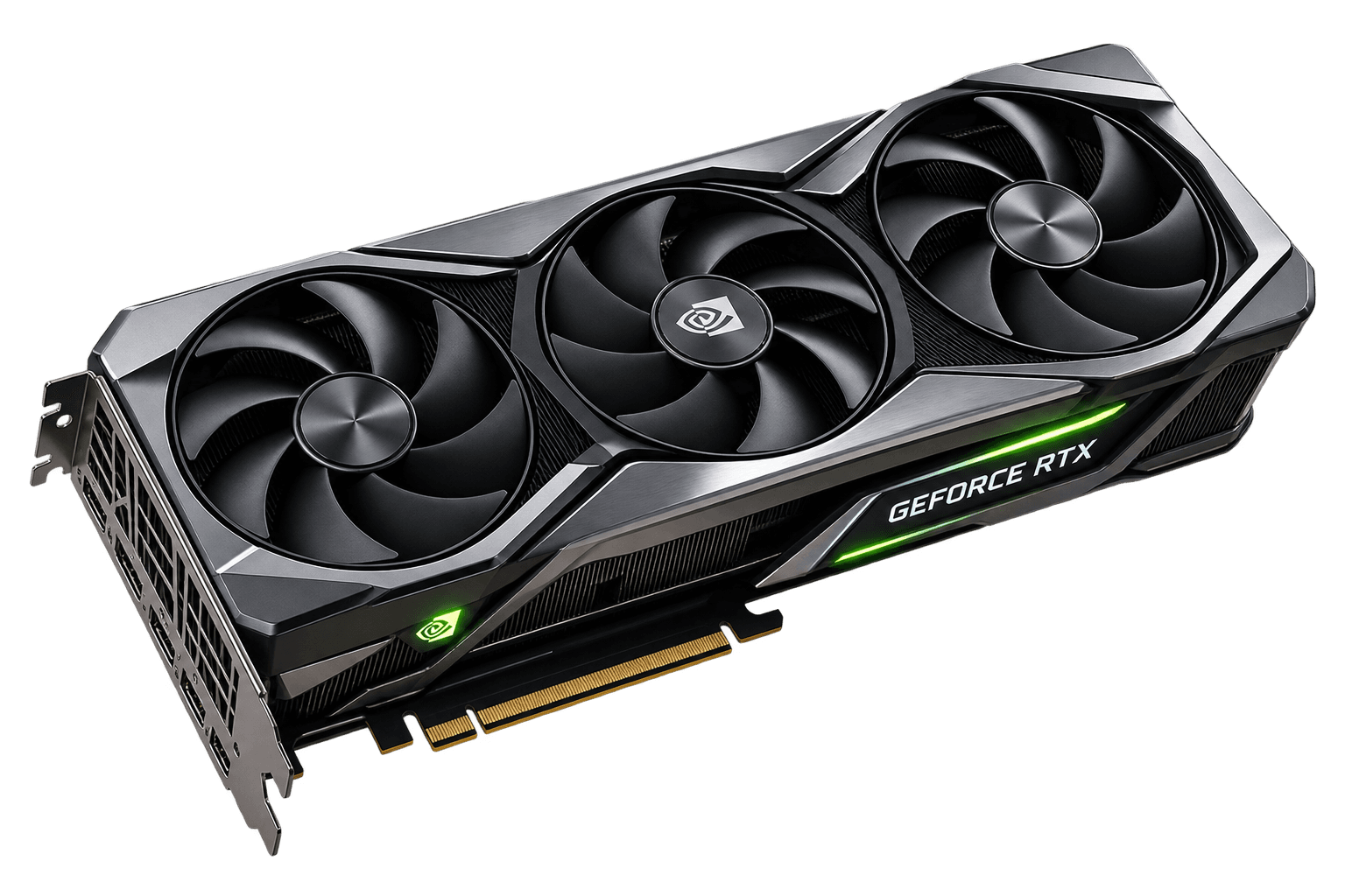 Üç fanlı NVIDIA GeForce RTX ekran kartı
